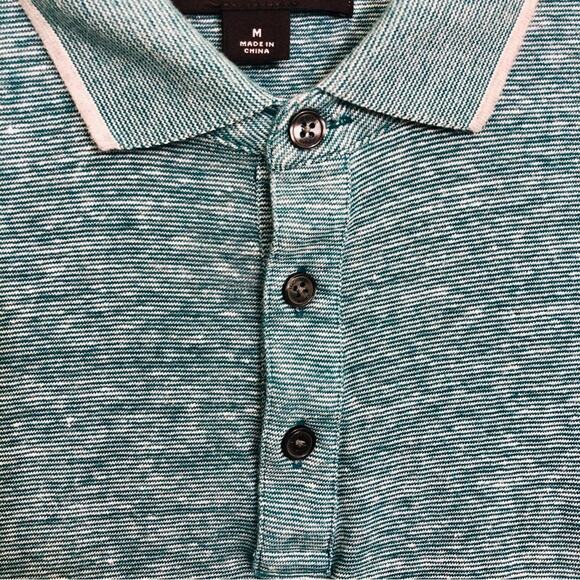 Michael Kors Turquoise White Skinny Stripe Polo Shirt - Picture 5 of 14